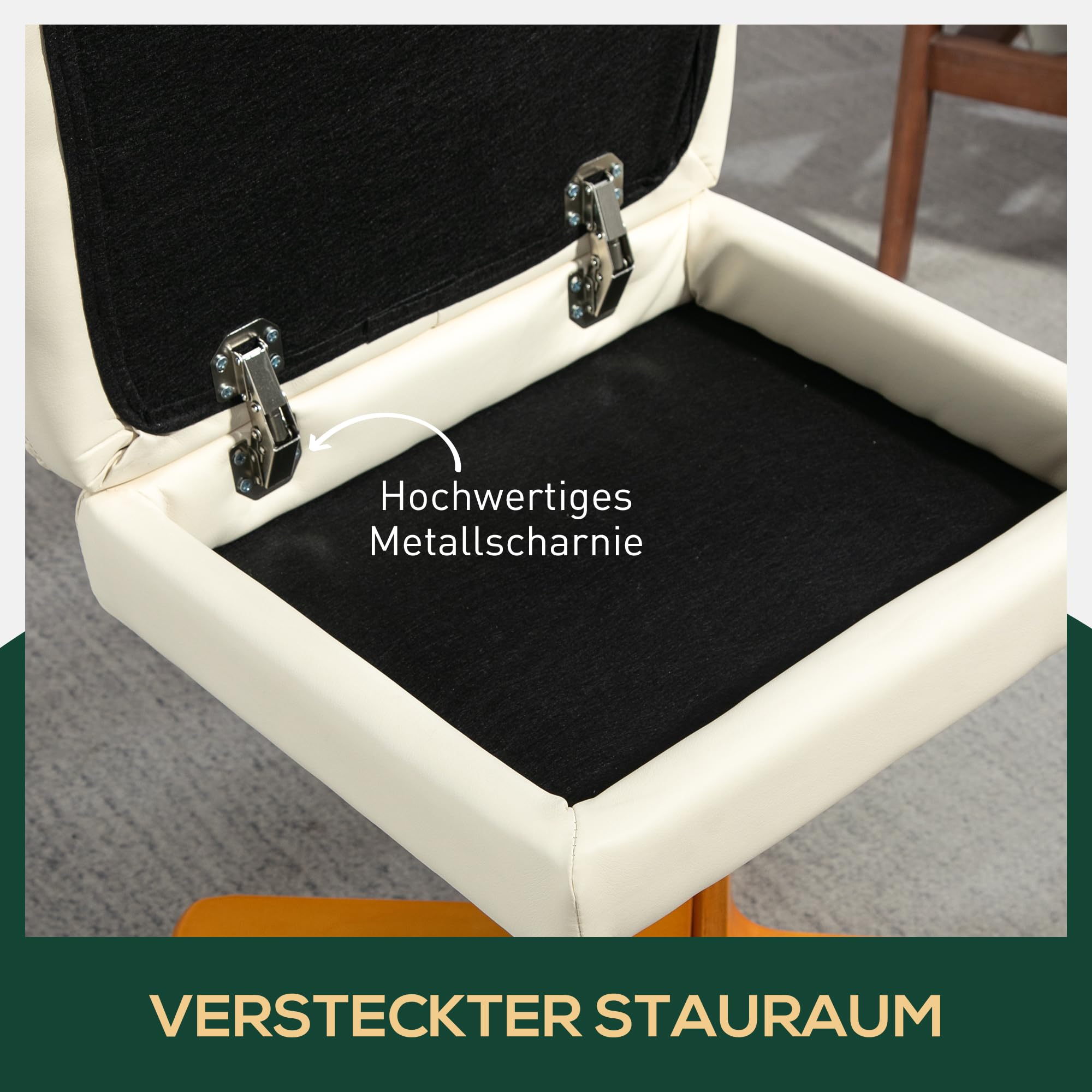 HOMCOM Relaxsessel mit Hocker, 360°drehbarer Fernsehsessel mit Liegefunktion Lesesessel für Schlafzimmer, Wohnzimmer, Kunstleder, Cremeweiß