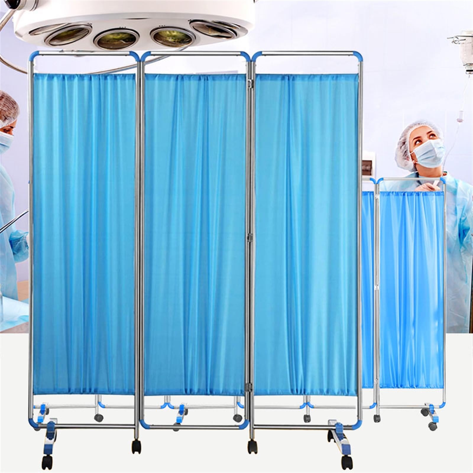 Paravent médical pliable de 6 pieds de haut avec roulettes multidirectionnelles
