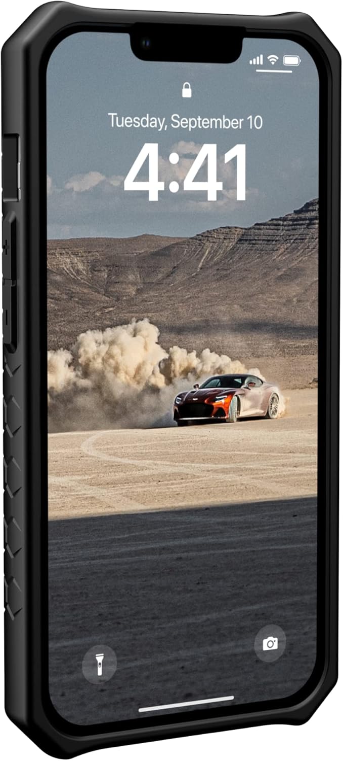 URBAN ARMOR GEAR UAG Designed for iPhone 14 Case Black 6.1" Monarch Rugged Premium Protective Cover Lightweight Slim Shockproof Dropproof Compatible with Wireless Charging