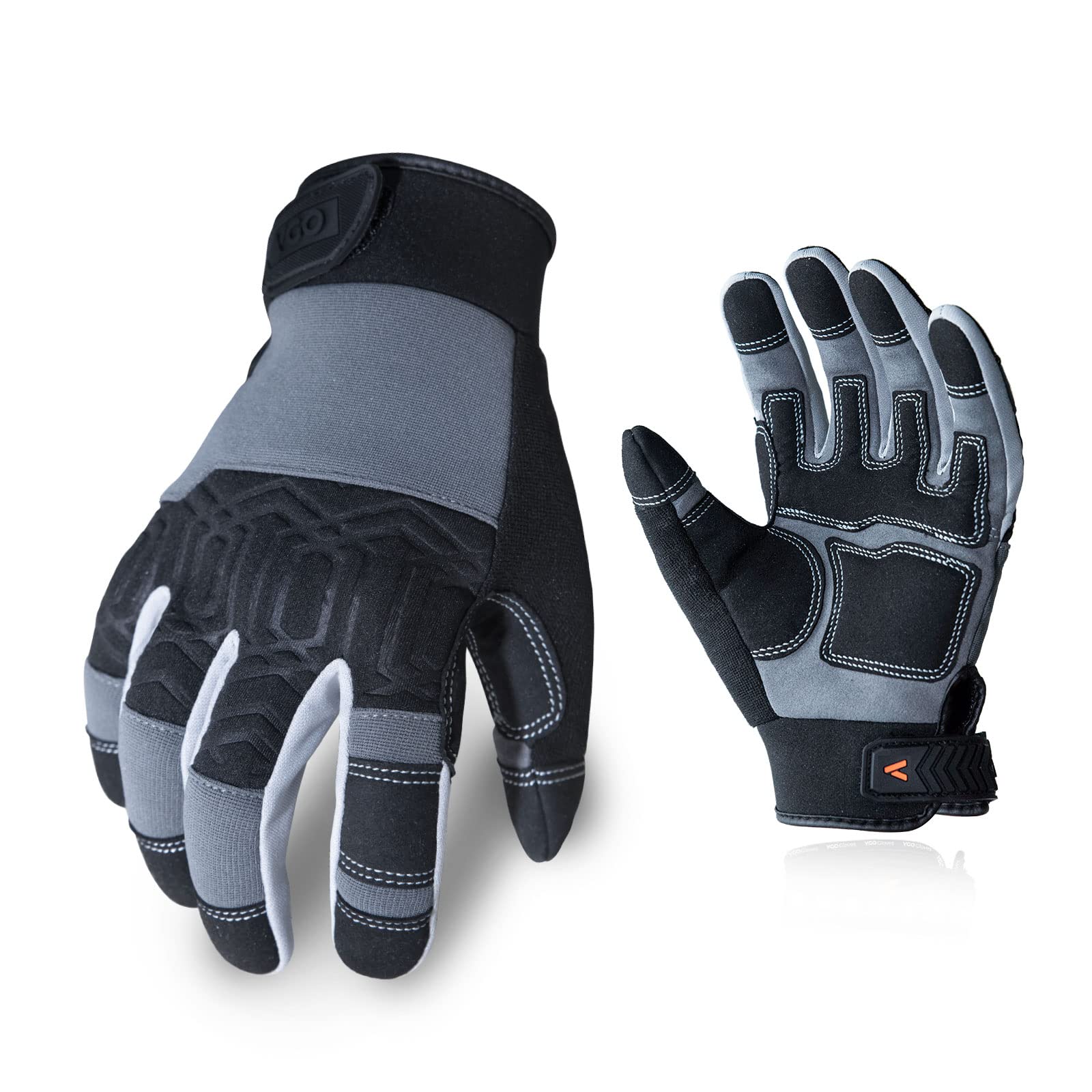 Vgo... Safety Work Gloves, Mechanic Gloves, Stretchable, Touchscreen, Machine washable