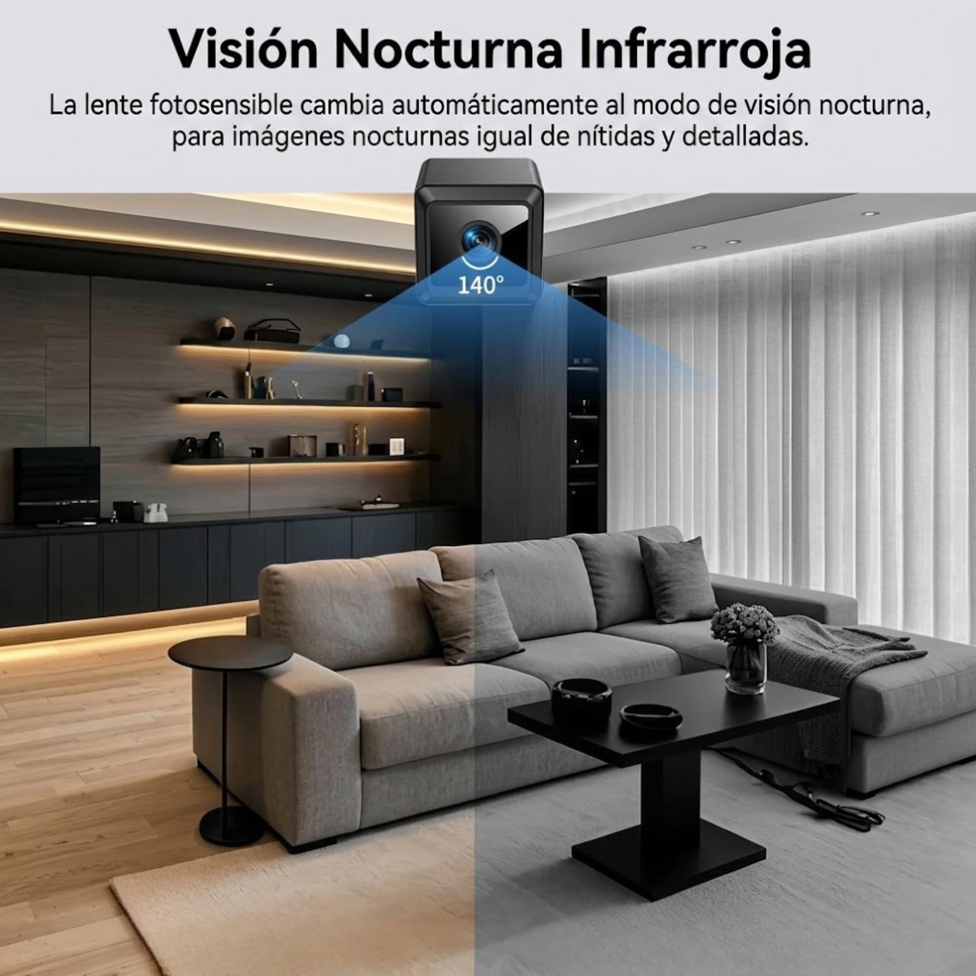 Mini caméra espion sans fil avec microphone intégré, 4K HD 1080P, vision nocturne, détection de mouvement et réduction du bruit 2D - Caméras de sécurité intérieures - Caméra espion avec batterie