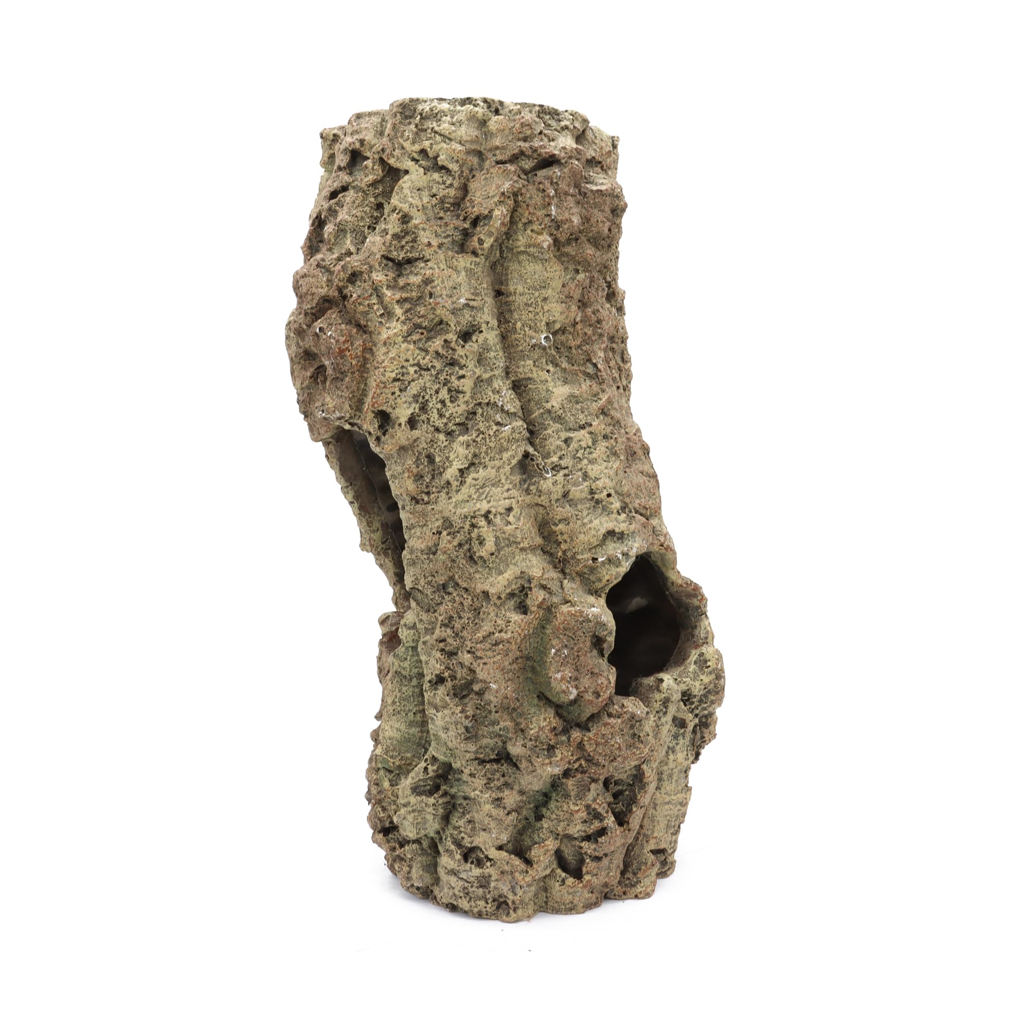 Reptile Terrarium Hideout Decor, Resin Wood Hide Decor for Reptiles, Fish, Amphibians, Small Animals (Large)