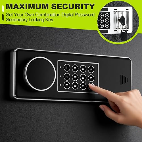 Miniatura 4 de Caja de seguridad digital, con bolsa ignífuga para proteger documentos personales, 1.9 pies cúbicos, 12.2 x 13.8 x 19.7 pulgadas (exterior), caja