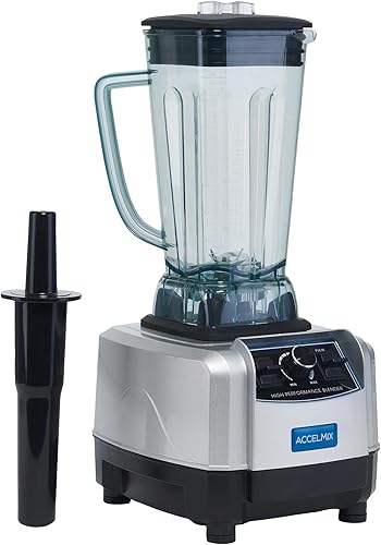 Miniatura 3 de Winco XLB-44, AccelMix Licuadora de barra de 44 onzas, Licuadora eléctrica de cocina comercial, ETL, sin BPA