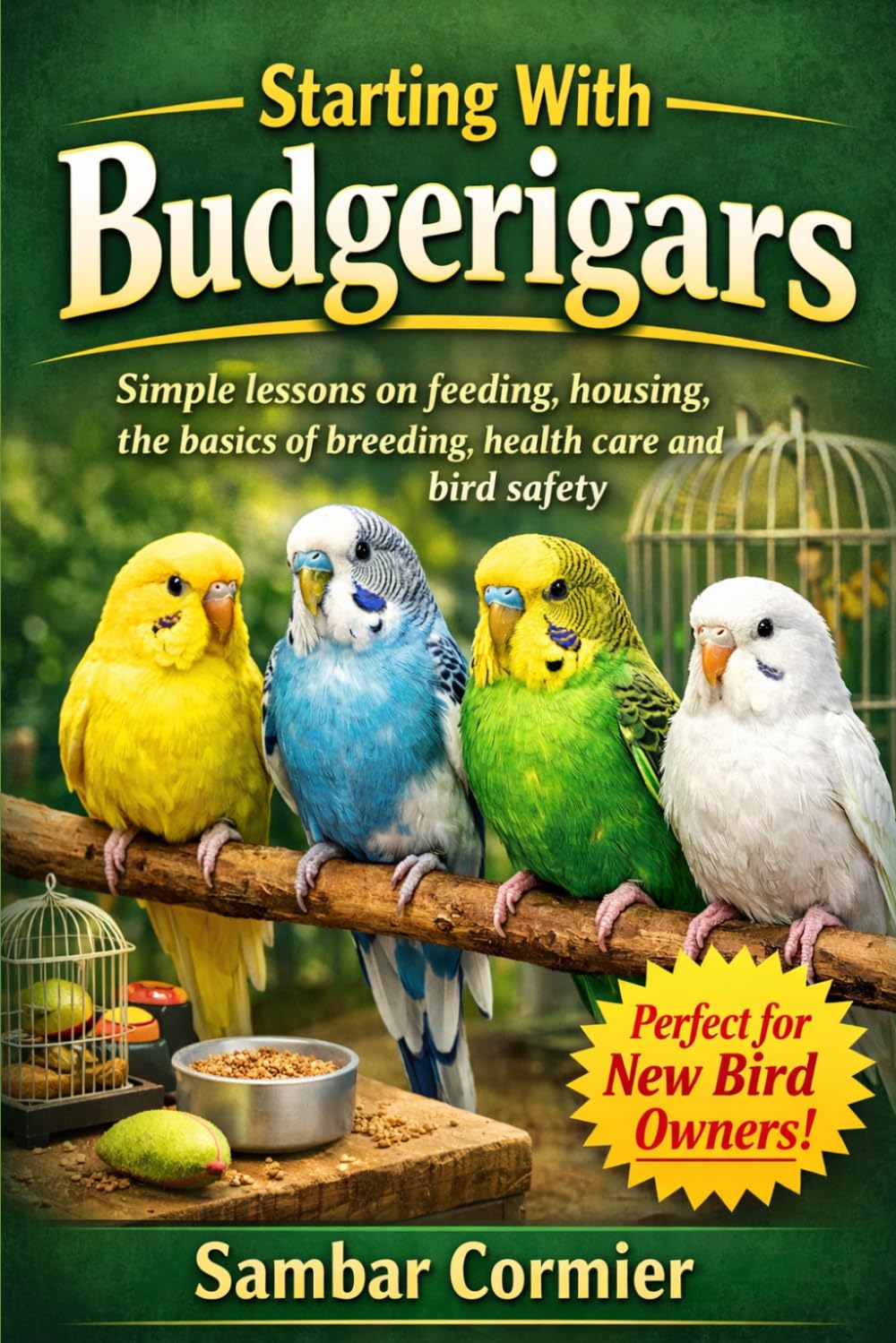 Starting With Budgerigars: Simple lessons on feeding, housing, the basics of breeding, health care and bird safety