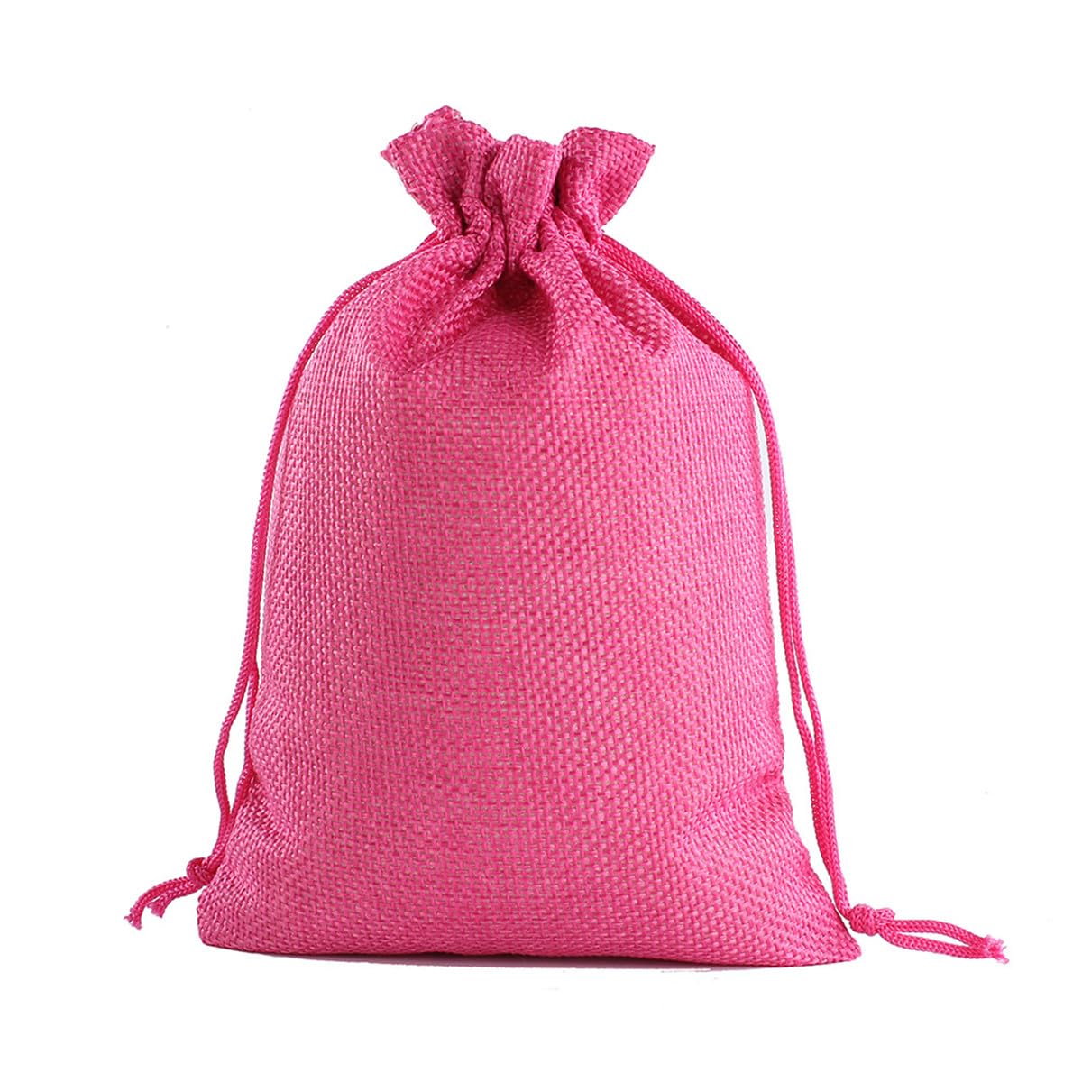 Lot de 40 sacs en lin - Sacs en coton - Petit calendrier de l'Avent - Sacs en lin - Sacs cadeaux pour bijoux, mariage, Noël (rouge rose, 13 x 18 cm)