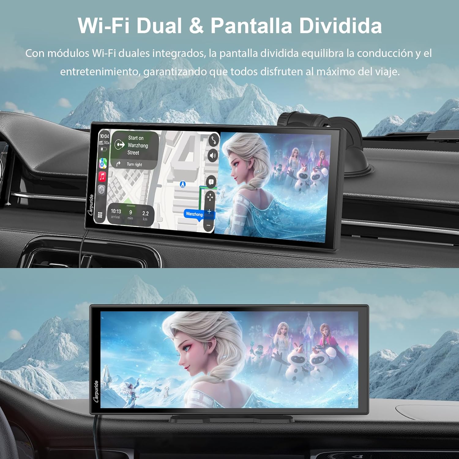 Carpuride W125P Split Screen Feature