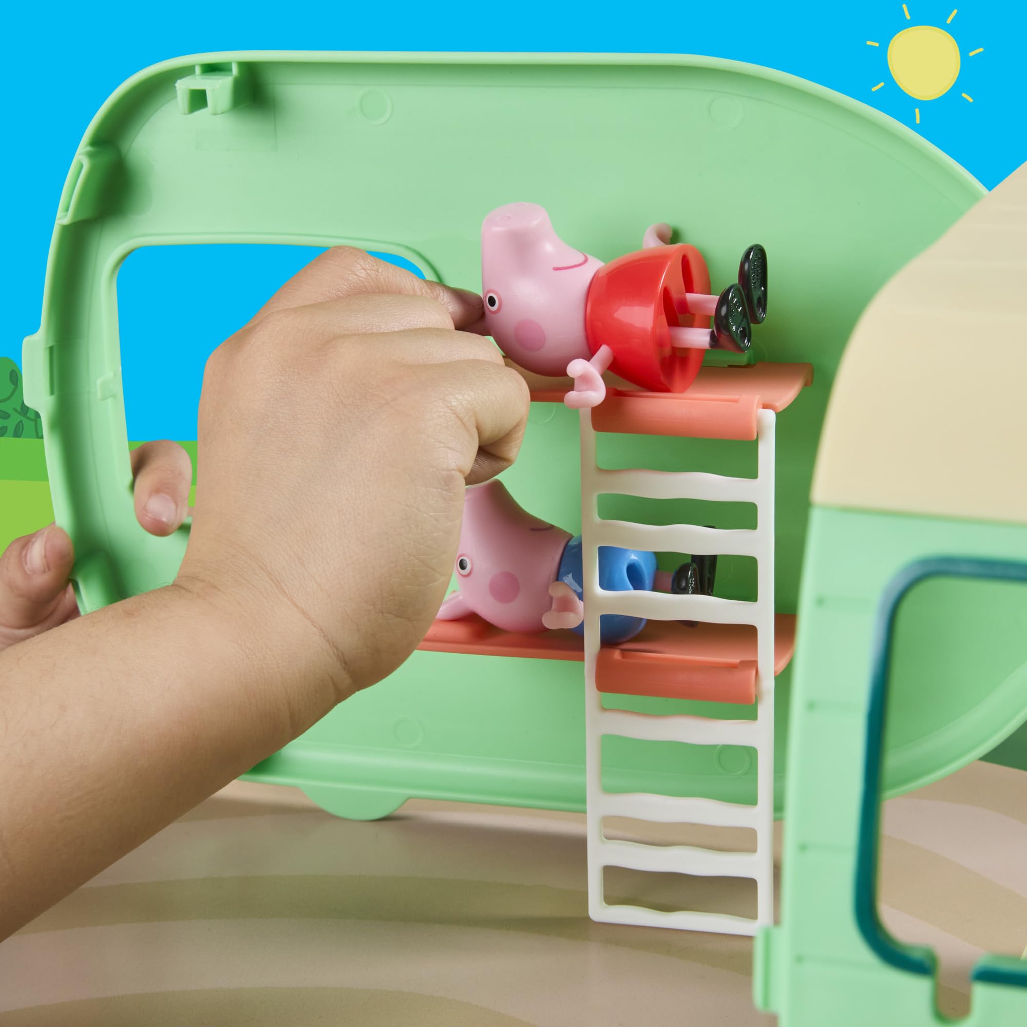 Peppa Pig Üç Küçük Domuzcuk Karavan Oyun Seti, 3 Figürlü, Evie Dahil, 3 Yaş ve Üzeri Kız ve Erkek Çocuklar için Okul Öncesi Oyuncaklar