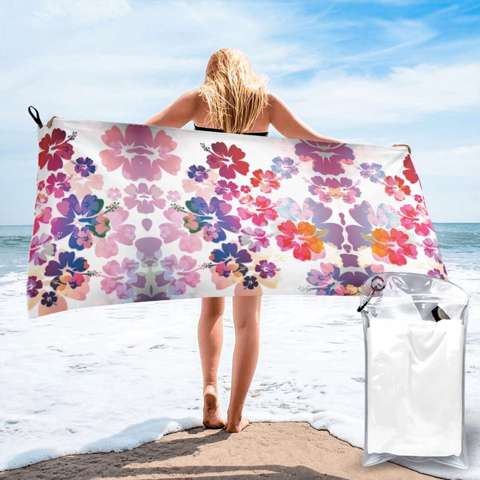Toalla de baño suave de alta calidad con diseño tropical para spa y playa