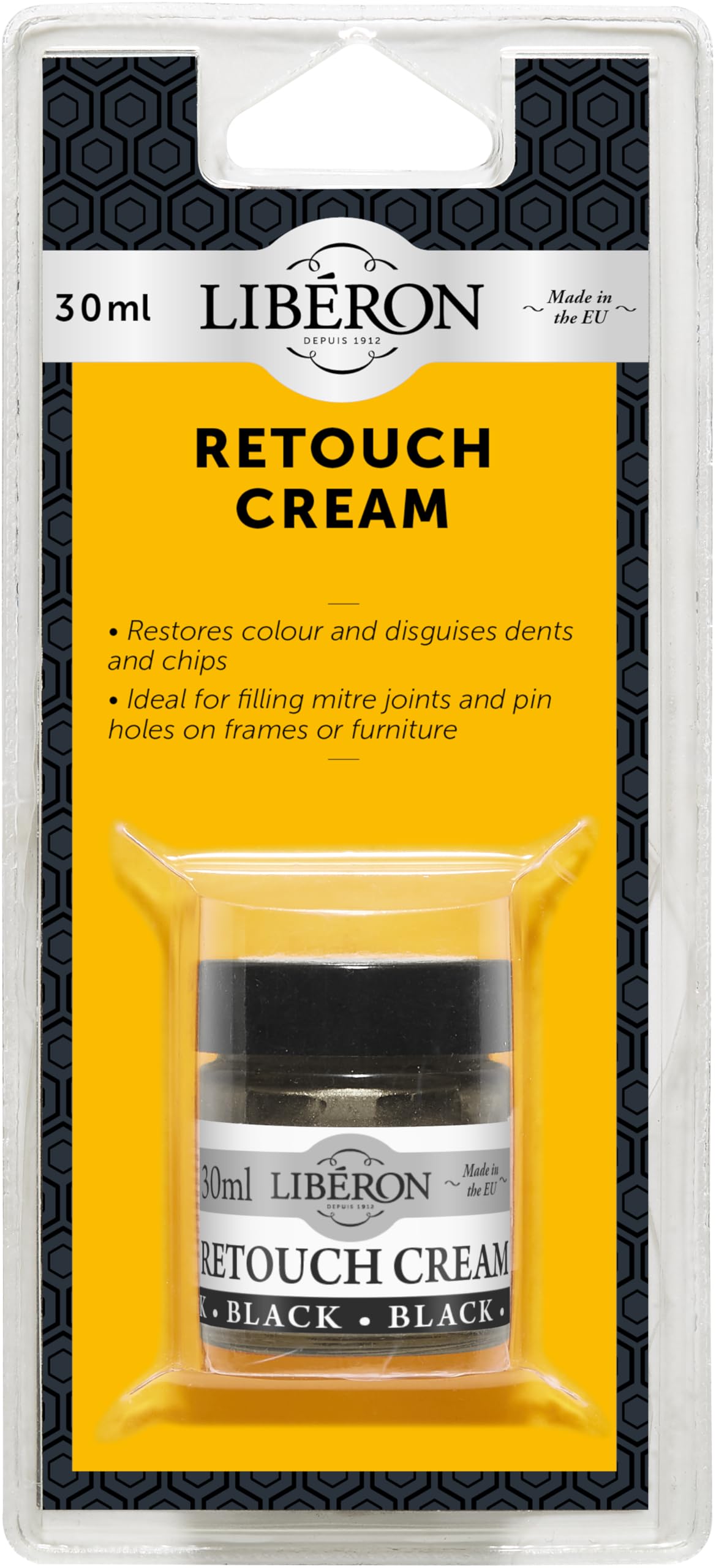 Libéron Retouch Cream - Hides Scratches & Scuffs - Restores Colour - Easy to Apply – Black – 30ml