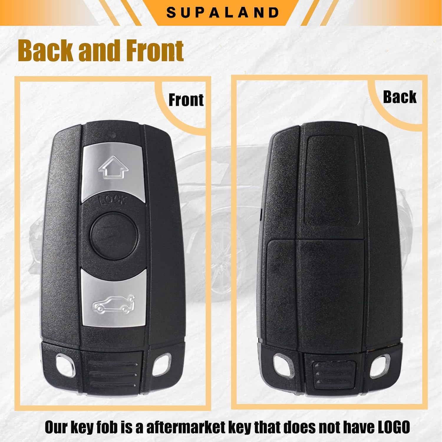 SUPALAND Key Fob Replacement CAS3 Fits for BMW X1 X5 X6 M3 325i,328i,335i,525i,528i,530i,535i,550i & More 2004-2014 Remote Control Keyless Entry KR55WK49127 KR55WK49123