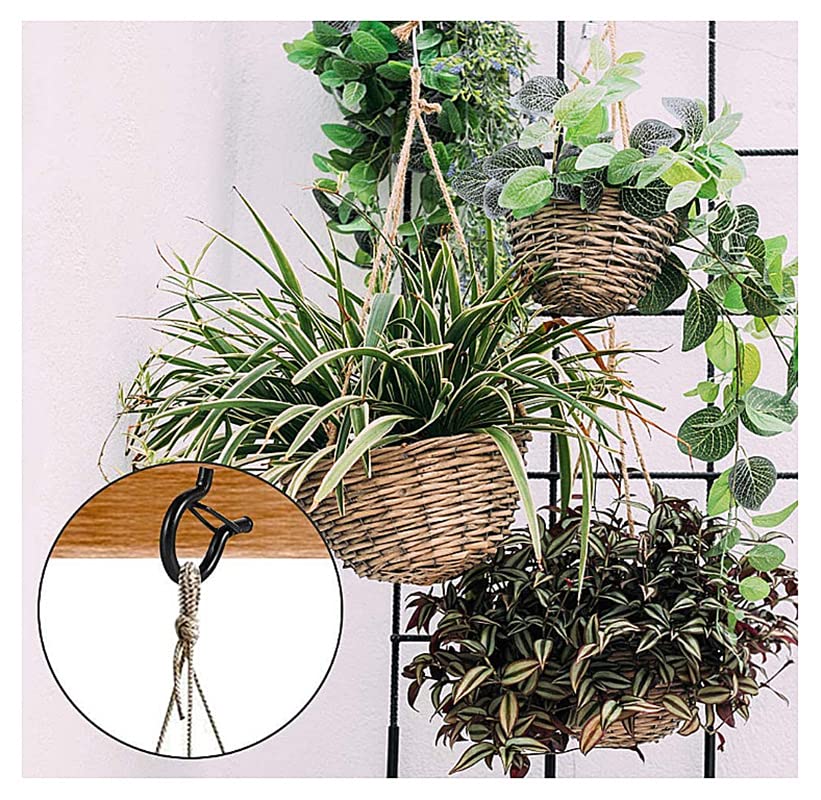 YUNYAN Heavy Duty Screw Hooks Stainless Steel Pack of 10 Hanger Hook Screws Screw Hooks Black for Hanging Plant Baskets Bird House Fairy Lights Wind Chimes - Image 3