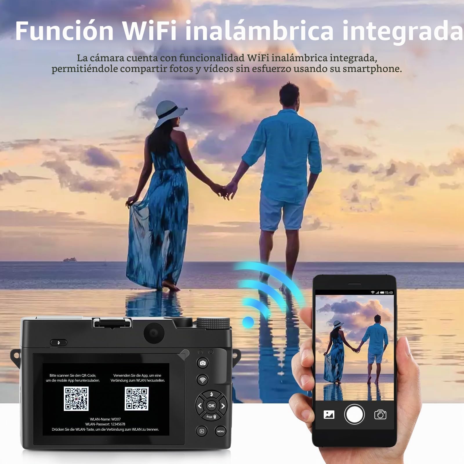 Camara de Fotos 4K 75MP - Zoom Digital 18X Camara Digital Enfoque Automático, Pantalla IPS de 3", Selfies/Vlogging, Tarjeta de 32GB, Camaras Compacta para Principiantes, Adolescentes (Negro)