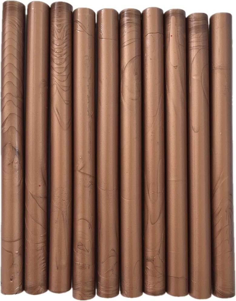 10 Pcs Vintage sealing Glue Gun Sealing Wax sticks supplies a variety of colors (Bronze)