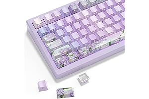 dagaladoo Double Shot PBT Dye-Sub Keycaps | 131-Key Purple Key Caps Set...