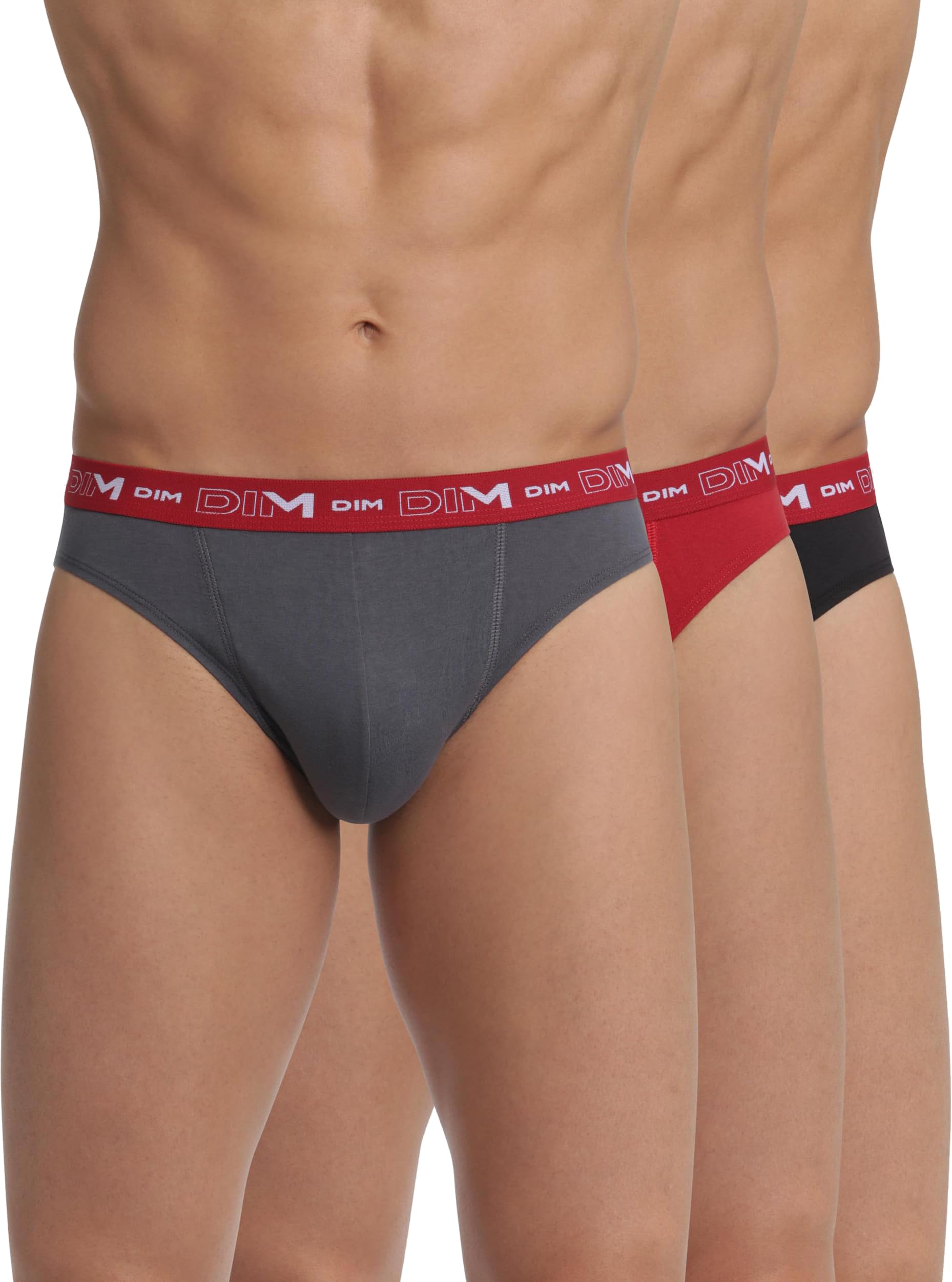 DIM Men's Briefs Set of 3 | Cotton Stretch Comfort | Optimal Support | Label Free