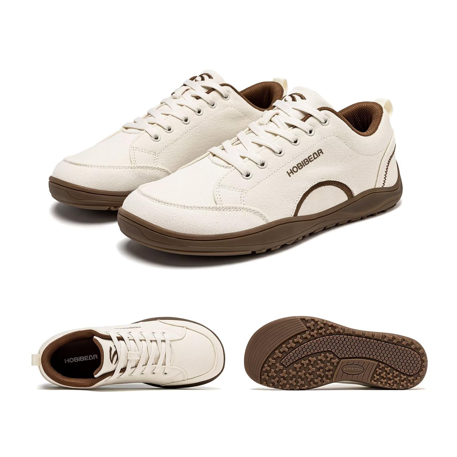 HOBIBEAR Zapatos Barefoot para Hombre y Mujer Punta Ancha Minimalistas Unisex de Lona Antideslizantes para Caminar