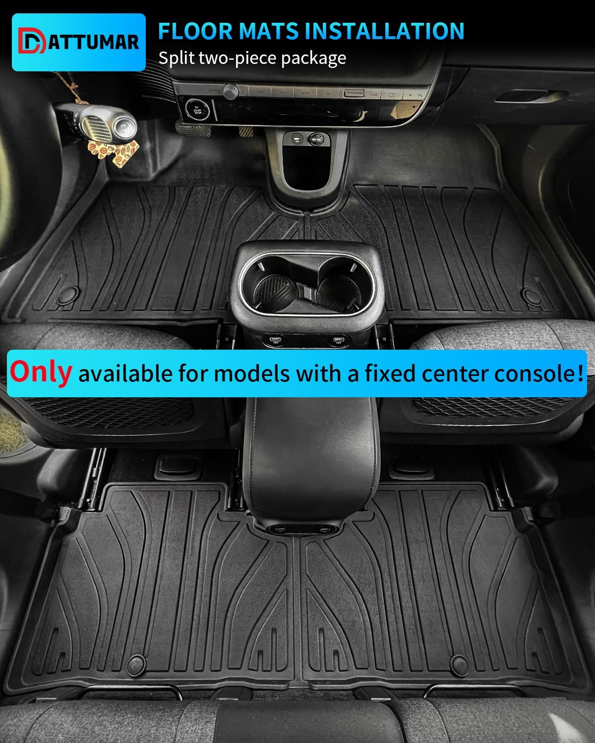 Floor Mats Compatible with 2022-2024 Hyundai Ioniq 5 Trunk Mat Cargo Liner All Weather Back Seat Cover Protector 2023 Ioniq5 Accessories
