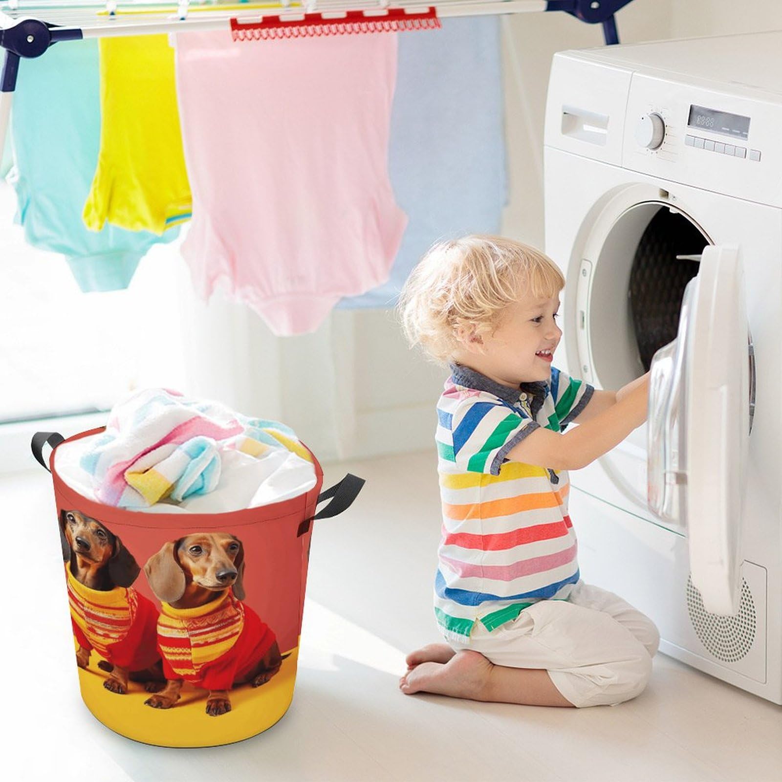 Amazon.com: Cute Dachshund Laundry Basket Waterproof Freestanding