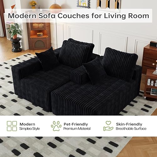 Miniatura 6 de Sofá modular Cloud de 108 pulgadas con diván en forma de L, sofá modular moderno de 4 asientos con asiento profundo, sofás tapizados para sala de