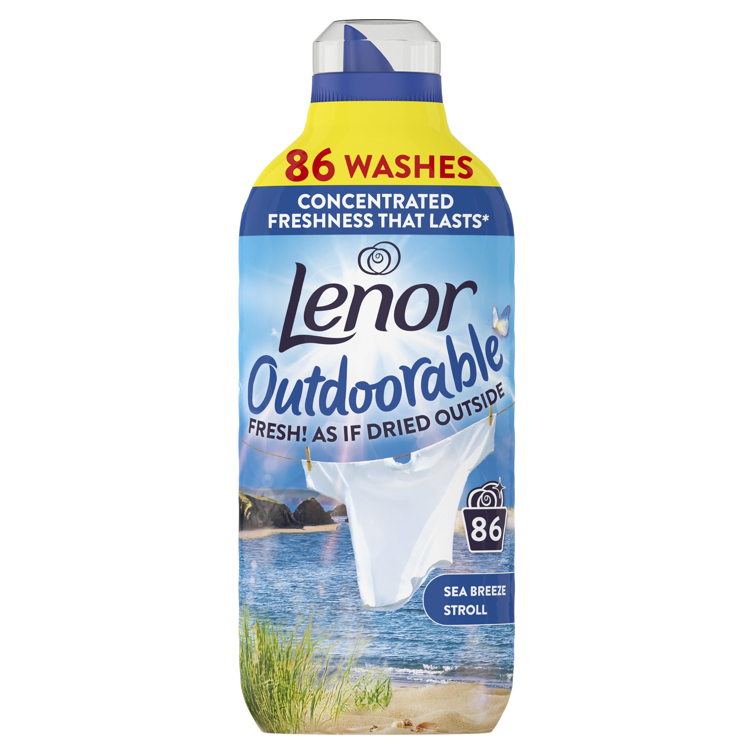 Lenor Outdoorable Fabric Conditioner 86 Washes, 1.204L, Seabreeze Stroll - Fresh! As If Dried Outside