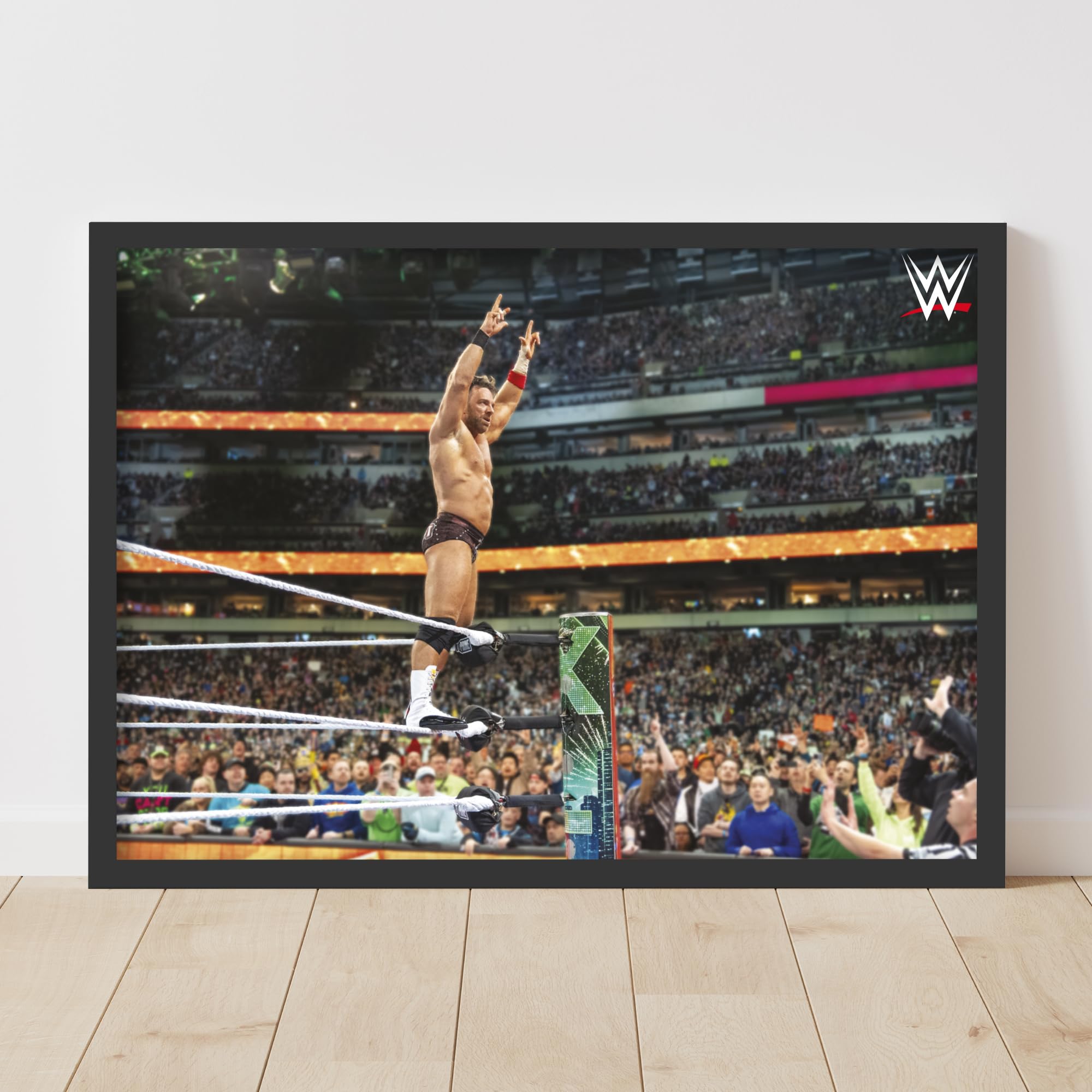 Themed WWE Print - LA Knight on Ring Ropes WrestleMania Poster Wrestling Wall Art (21cm x 29.7cm - A4)