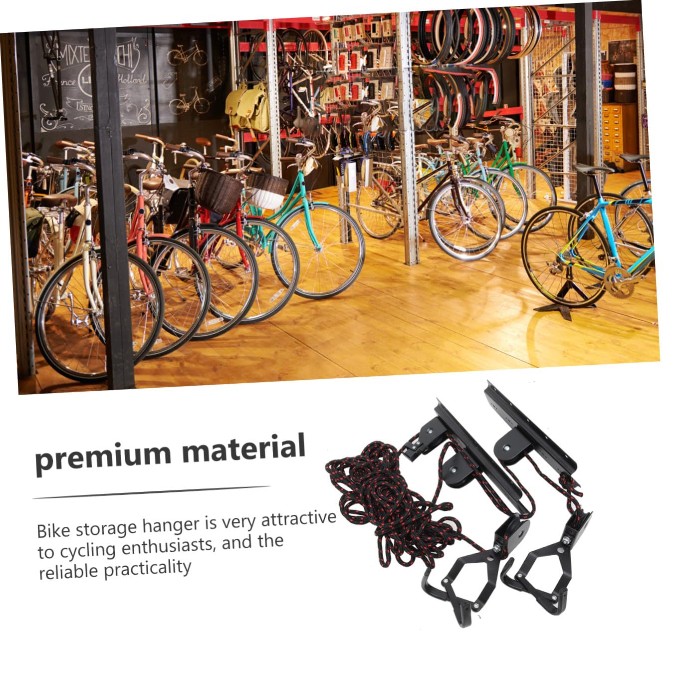 TOYANDONA Portabici da Soffitto per Garage Sollevatore per Bici Meccanismo a Carrucole Appendi Bicicletta per Sparapazio per Kayak e Bici da Soffitto