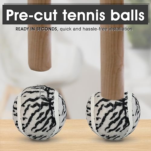 Miniatura 2 de LITIAN Paquete de 4 pelotas de tenis precortadas para caminantes, pelotas antideslizantes resistentes con almohadillas de fieltro para caminantes y