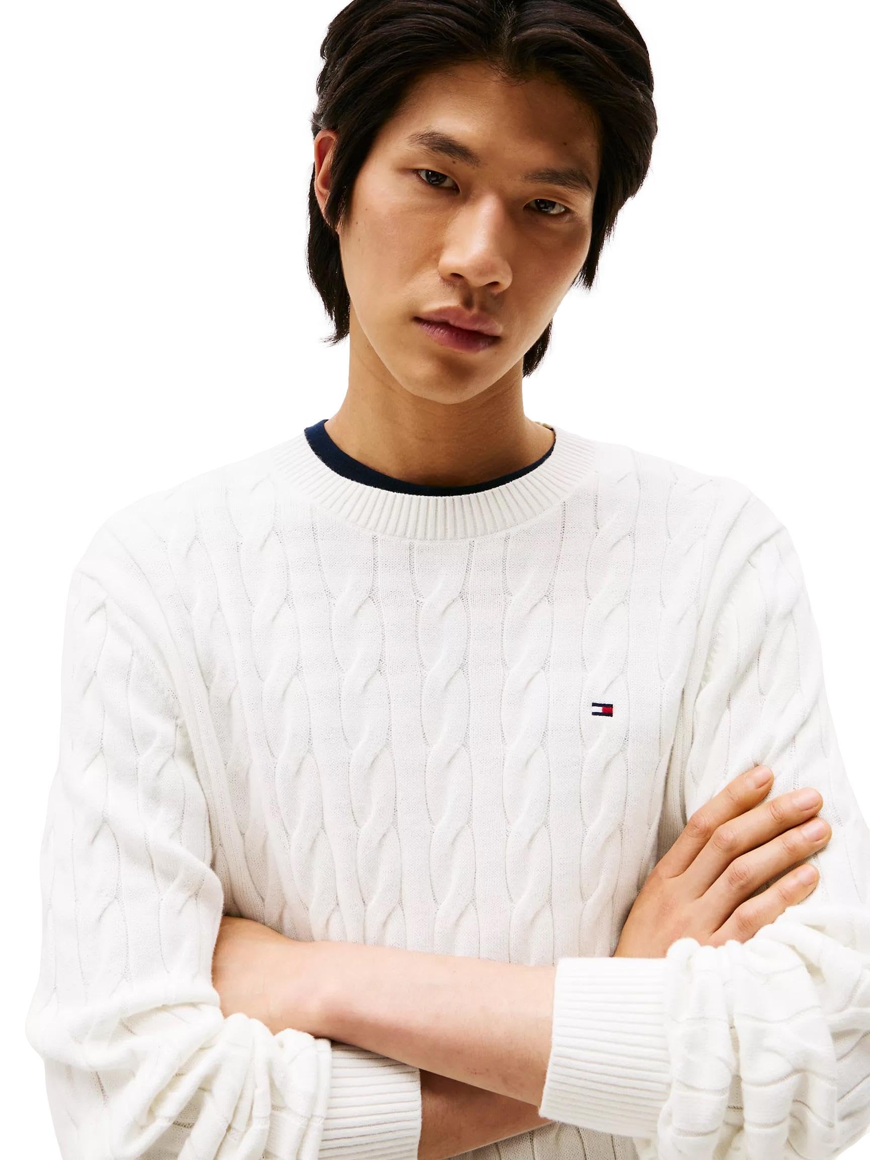 Tommy Hilfiger Men's Iconic Cable Knit Sweater 2024 Collection