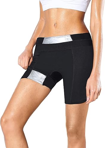 TIMESEEK Women's High Waist Sauna Shorts, Dual-Zone Sweat Tech, Tummy Control Wo