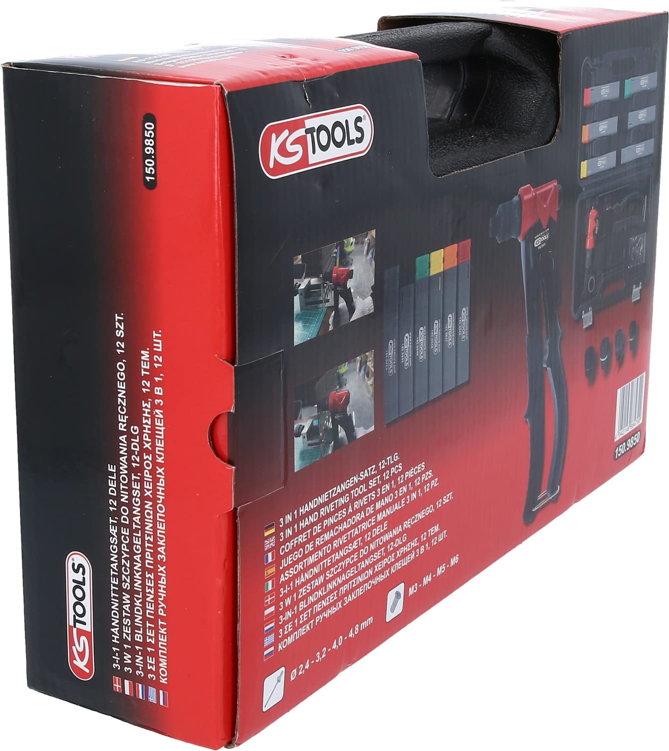 KS TOOLS 150.9850 Coffret pince à riveter + rivets