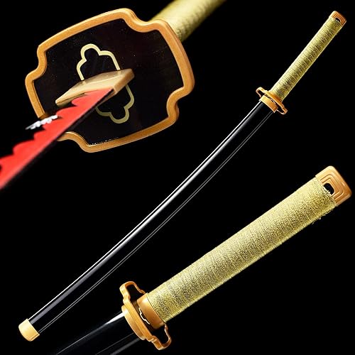 Miniatura 4 de Espada de anime hecha a mano para cosplay, espada de Demon Slayer, espada Zenitsu, espada de Rengoku Kyoujurou, espada de Tsugikuni Yoriichi, espada