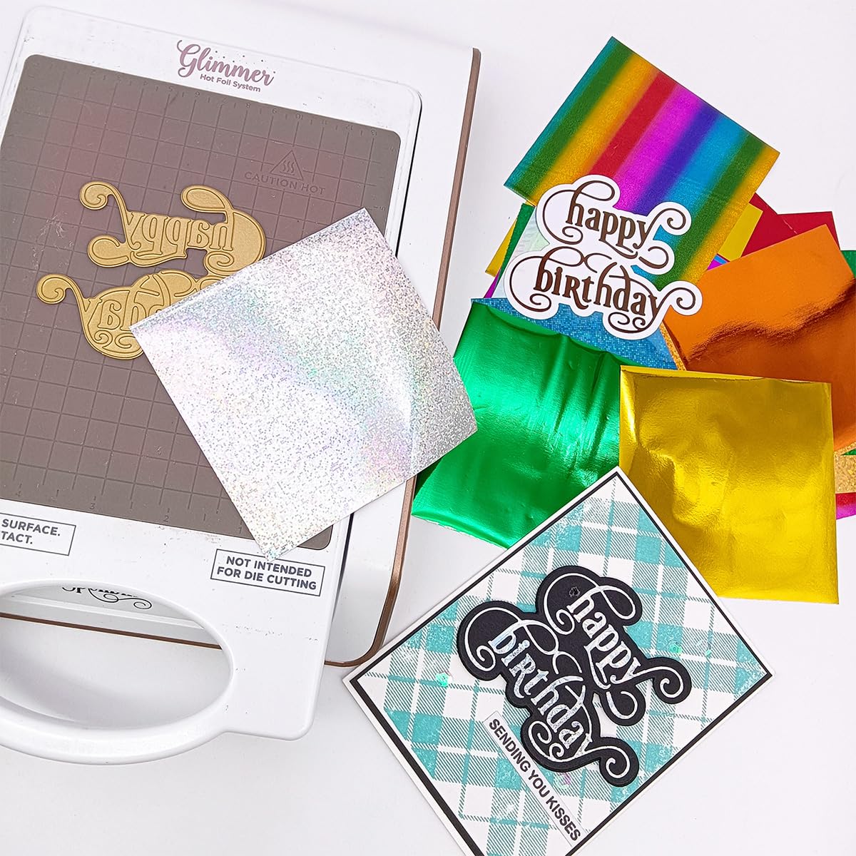 102 piezas de papel de aluminio caliente de 17 colores para hacer tarjetas hechas a mano