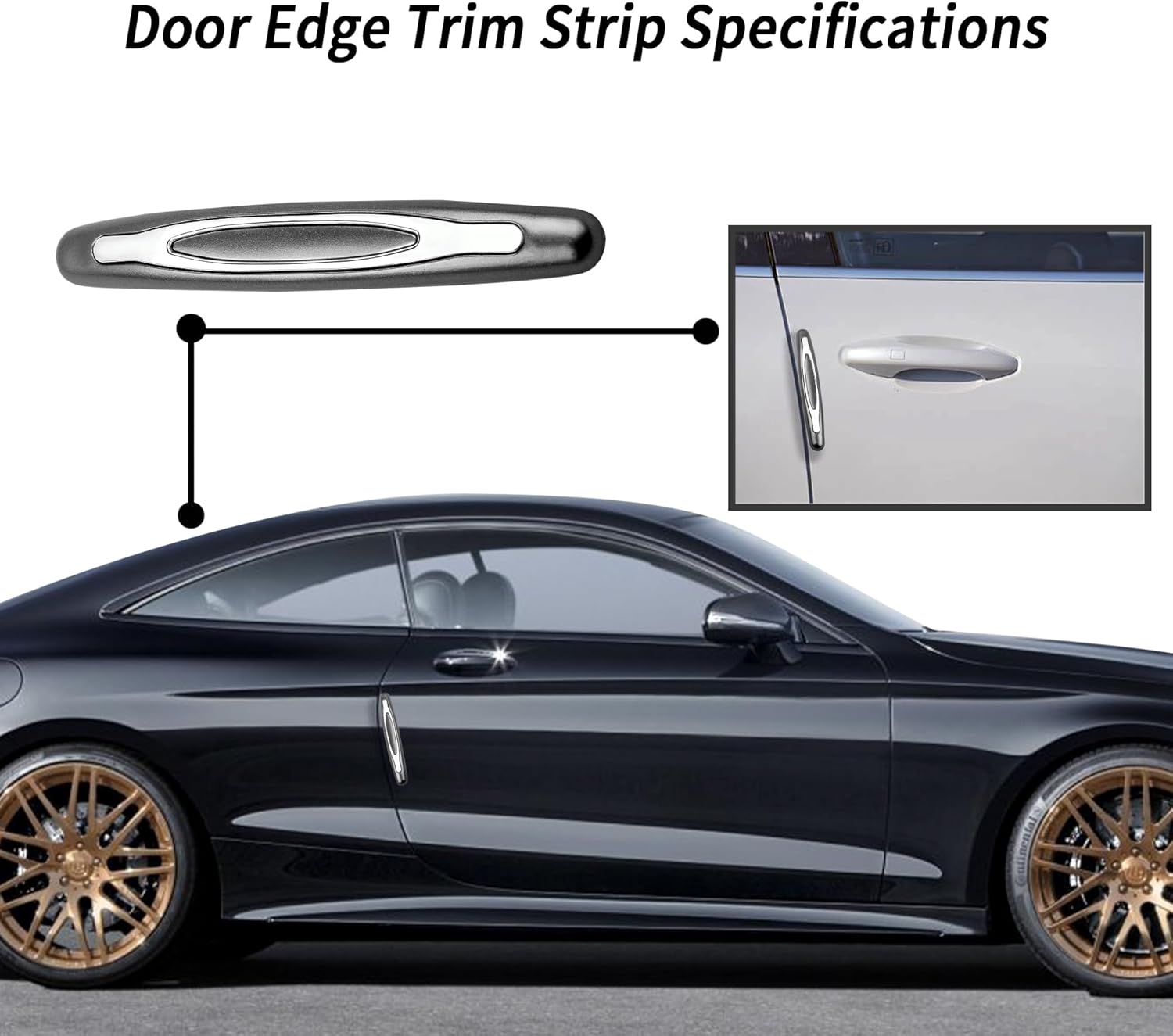 4PCS Car Door Edge Guards,Anti-Scratch Car Door Protector Trim Strip with Self Adhesive for Car Decor,Universal Exterior Car Accessories Door Guards for Cars Trucks SUVs (Gray)