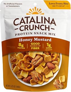 Catalina Crunch Honey Mustard Protein Snack Mix - 8g Protein, 1g Sugar, Keto Gluten-Free, Fiber-Rich, 5.25oz Bag