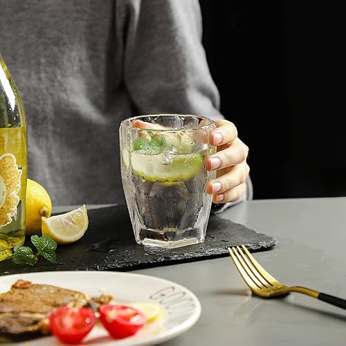 Miniatura 3 de 2,732.0 F TABLETOP Vasos de agua de 10 onzas. Juego de 6 vasos de 3.07 x 3.9 pulgadas, vasos transparentes de uso diario, vasos para agua, jugo,