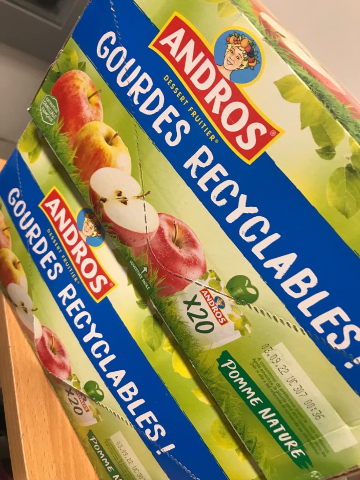 ANDROS Compote de Fruit Gourde Recyclable Allégé Goût Pomme