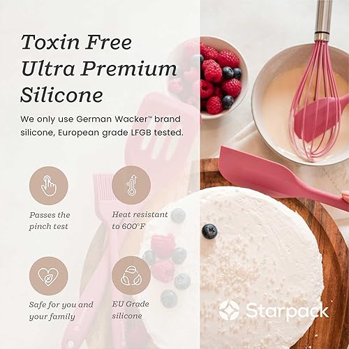 Miniatura 6 de Starpack 'Whip it Good' - Batidor de silicona para utensilios de cocina antiadherentes, batidor antiarañazos resistente al calor de 600 F -