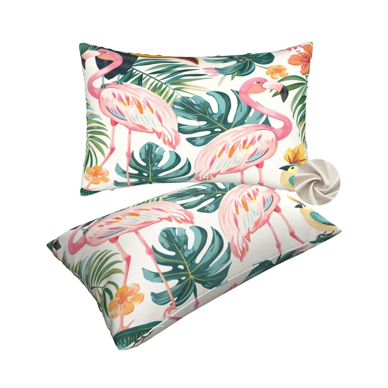 Taies d'oreillers 50x80 cm lot de 2 housses de coussin décoratives aux finitions soignées