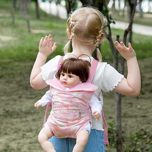 Miniatura 5 de GAGAKU Portabebés para niños pequeños, portabebés para niñas pequeñas, muñecos de juguete para niños, accesorios de muñeca Reborn Baby - Flores de