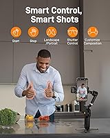 Vista 6 de hohem iSteady V3 - Estabilizador de cardán para iPhone, cardán de teléfono de 3 ejes, rastreador magnético de inteligencia artificial, varilla