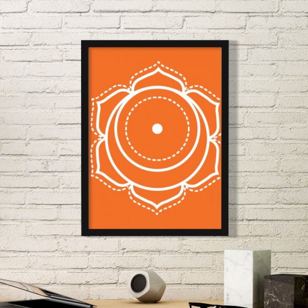 Cadre photo peinture totem fleur cercle stickers muraux décoration maison noir