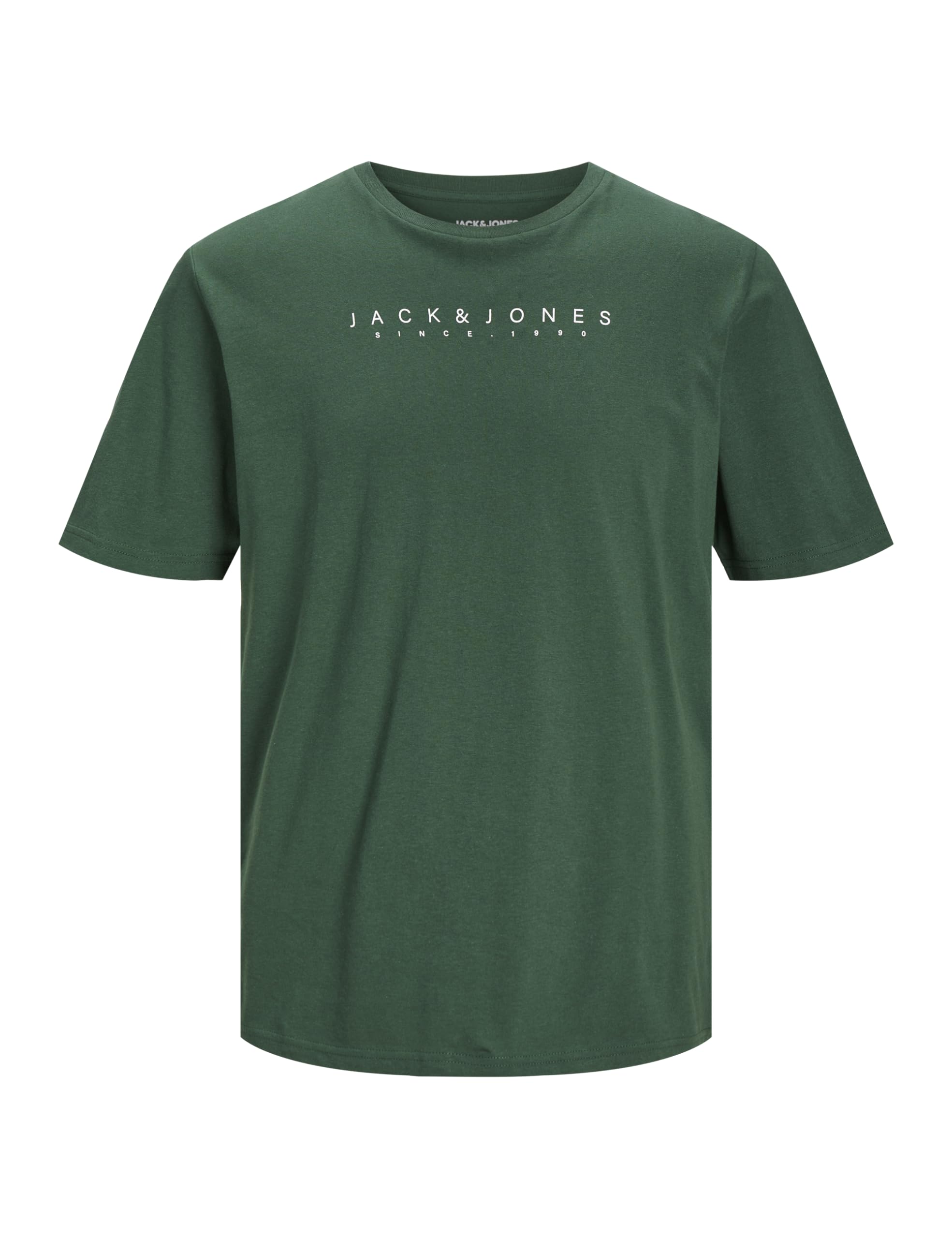 JACK & JONES JJSETRA SS Crew Neck Tee, dunkelgrün, M