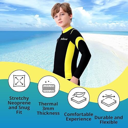 Vista 23 de Traje de neopreno para niños y niñas, 3T 4 T, chaqueta de neopreno de 0.079 pulgadas, talla juvenil 6-14 0.118 in Kid Top-Rosa
