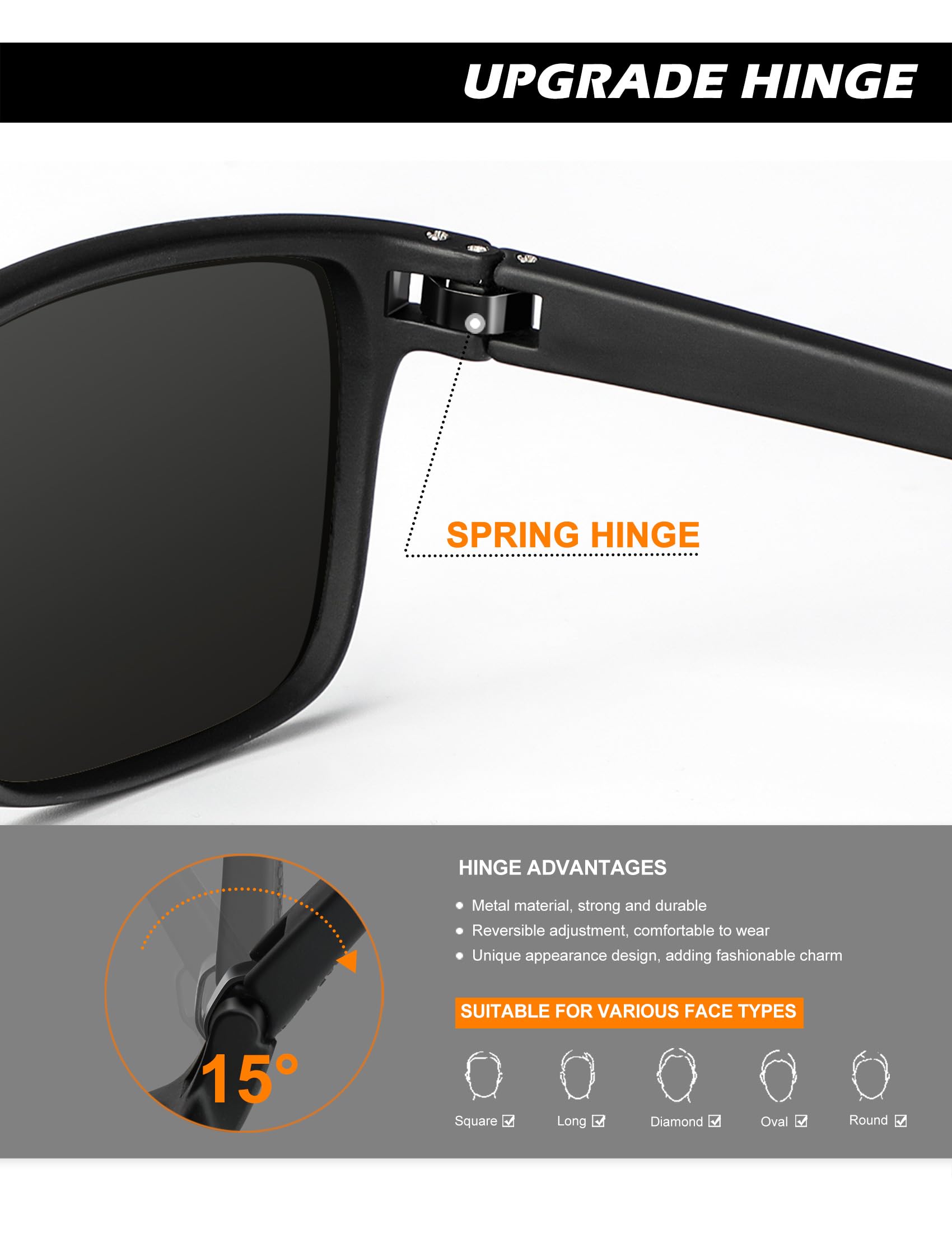 NSSIW Gafas de sol polarizadas para hombre: lentes de sol clásicos con protección UV para conducir, pescar, golf, 4 paquetes