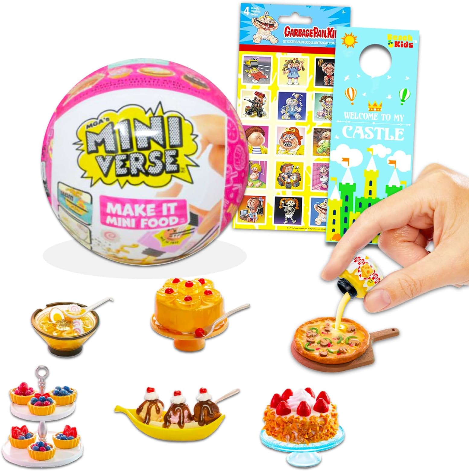 Miniverse Make It Mini Food Mystery Set - Blind Ball Bundle with Mystery Mini Food DIY Mini Toy Plus Bonus Stickers and More (Collectible Food Toys)