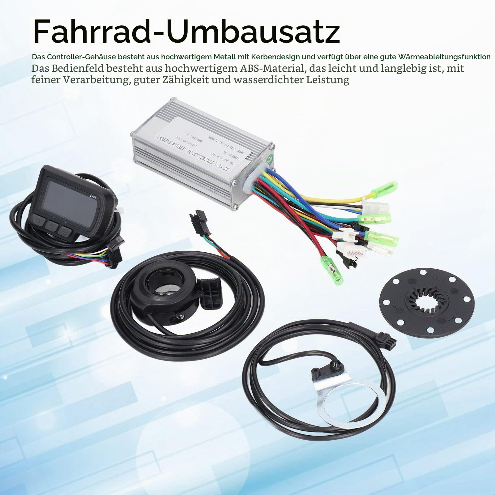 Elektrofahrrad Motor Controller Kit, DC 36V 48V 250W 350W 15A Motorsteuerung EN06 LCD Anzeigefeld Daumengas 8C Power Assist Sensor Kit für E-Bike Elektroroller