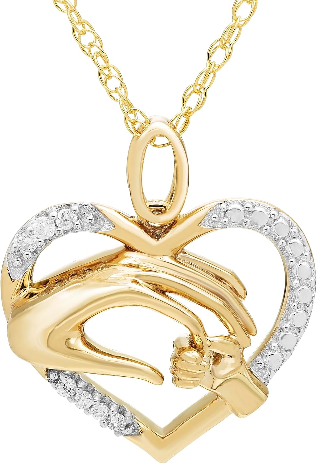 Boston Bay Diamonds Diamond Mom Inspired Pendant Necklace in Sterling Silver on 18” Rope Chain - Choice of Mother's Gift