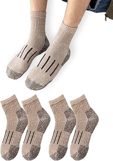 Merino Wool Hiking Socks for Mens Womens Thermal Warm Ankle Socks Moisture Wicking Cushion Sock