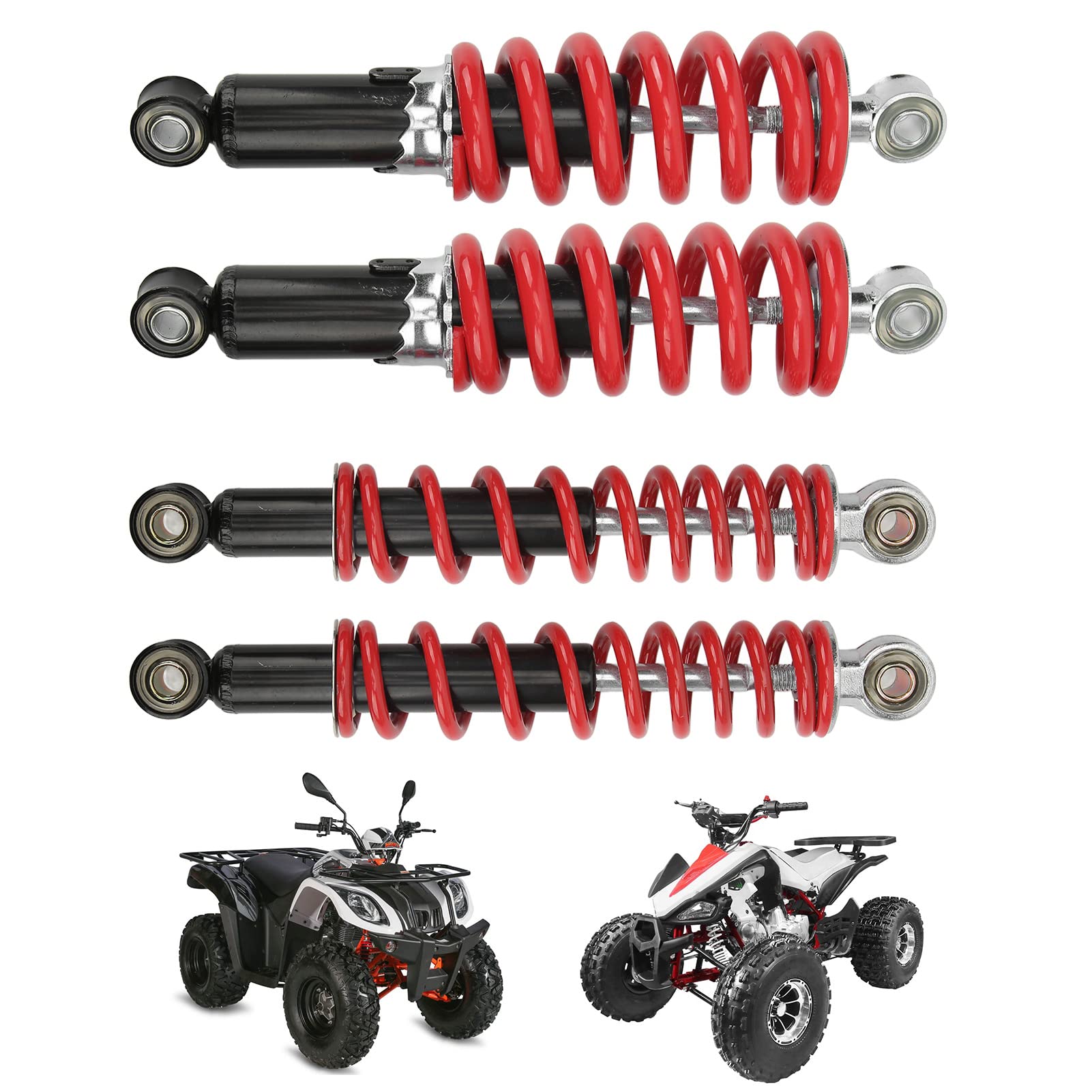 4 Szt. Amortyzator Motocyklowy, Przednie Tylne Zawieszenie Amortyzator 250mm Regulowany Dla 50cc-125cc Dirt Pitbike ATV Gokart